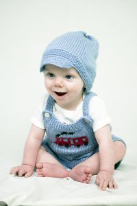 Mr. Conductor Bib Overalls set free knitting pattern
