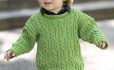 Provence Child’s Cabled Pullover Free Knitting Pattern