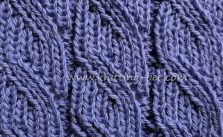 Ribbed Diagonal Lace Free Knitting Stitch