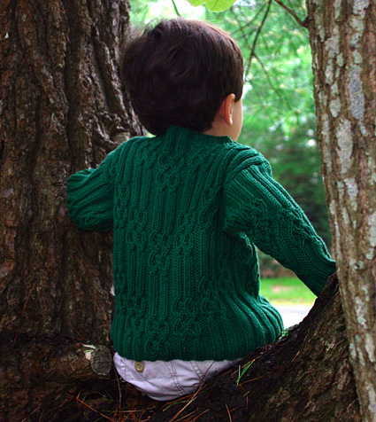 Sherwood Cabled Children’s Sweater Free Knitting Pattern