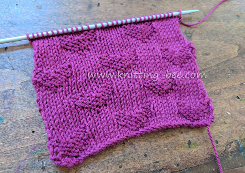 Sweet Hearts Free Knitting Stitch by www.knitting-bee.com