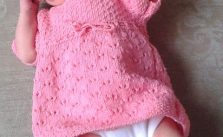 Sweet Lace Baby Dress Free Knitting Pattern
