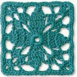 Teal Lace Granny Square Crochet Pattern