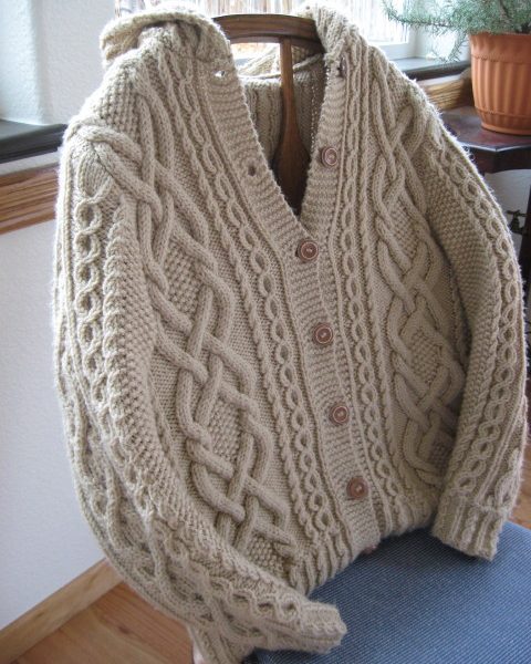Whitney Double-X Hooded Cardigan Free Aran Knitting Pattern
