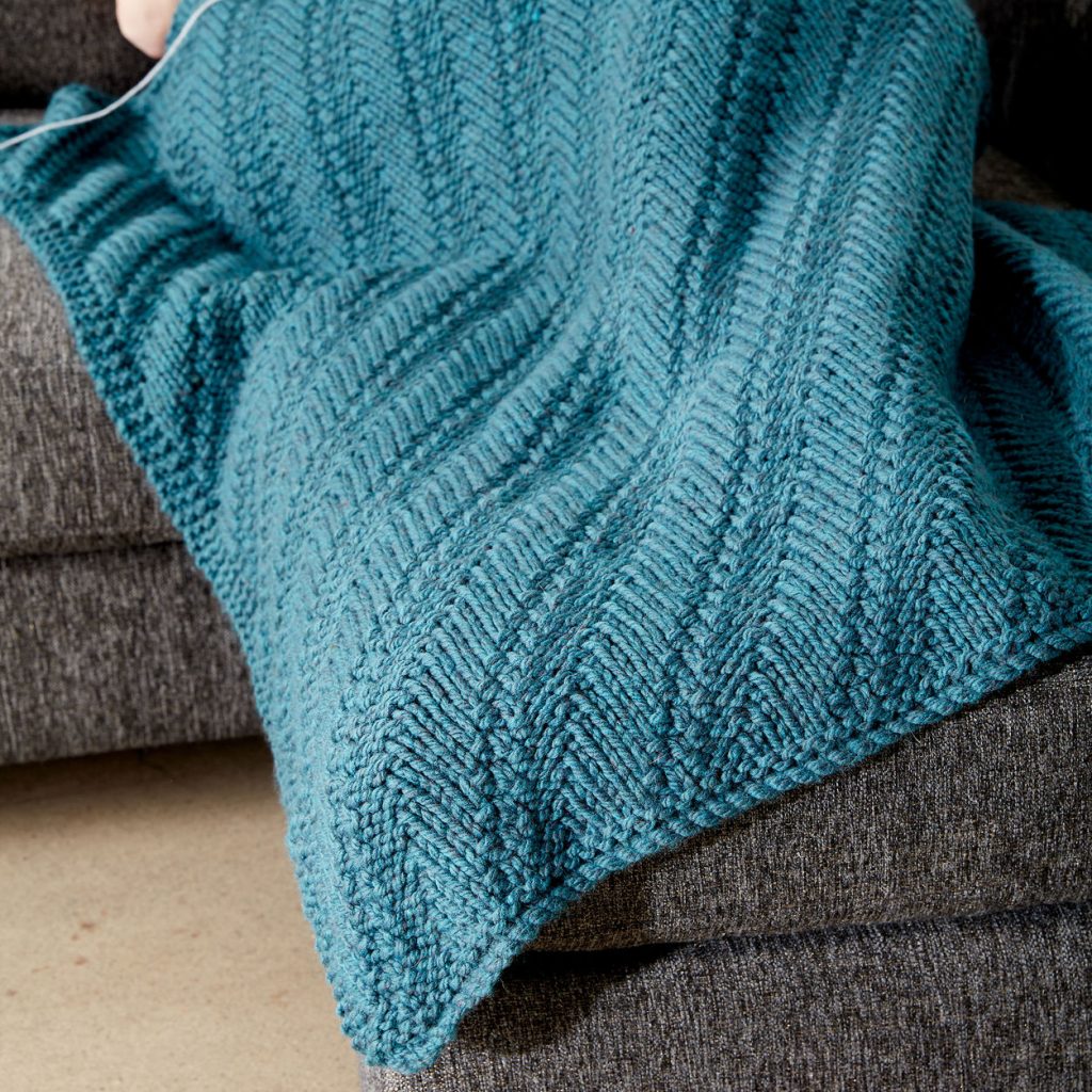 Bernat Reversible Knit Lap Blanket Free Pattern Knitting Bee
