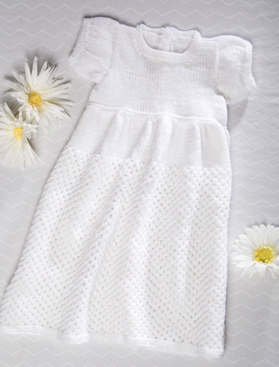 Baby Knit Christening Gown Free Knitting Pattern Download. Free baby knit patterns, baby gown, baby dress, Christening patterns.