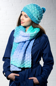 Basketweave Hat and Scarf Set Free Knitting Pattern Download. scarf and hat knit pattern, knit set pattern.