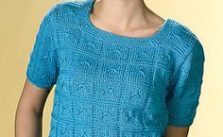 Caribbean Blue Summer Knit Top Free Knitting Pattern