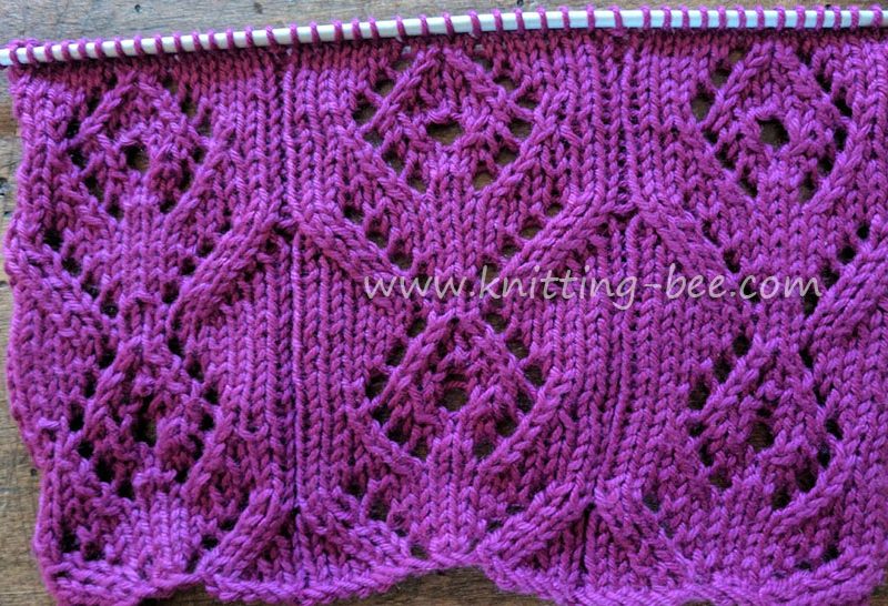 Diamond Flower Free Lace Knitting Stitch