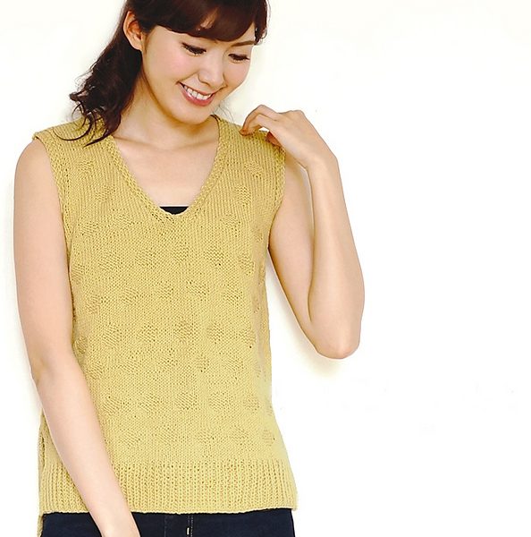 Dot Pattern Vest Free Knitting Pattern