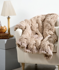 Hearthside Throw Free Chunky Cabled Knit Pattern. Cable blanket knitting pattern. Free knitting pattern downloads