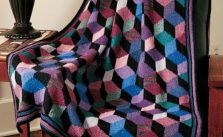 Knit Tumbling Blocks Afghan Free Knitting Pattern