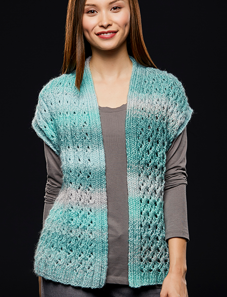 Lace Rib Vest Free Knitting Pattern