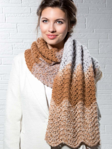Mocha Ripple Scarf Free Knitting Pattern Download. free scarf knit patterns, intermediate knitting pattern