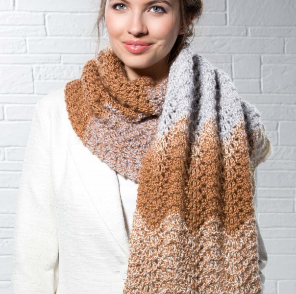 Mocha Ripple Scarf Free Knitting Pattern Download