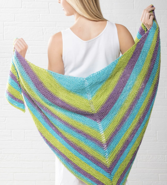 Simply Stripy Shawl Free and Easy Knitting Pattern Download
