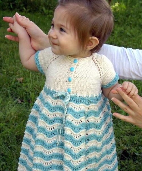 Sunday Best Baby Dress Free Knitting Pattern