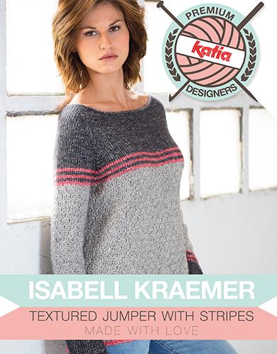Textured Jumper With Stripes Free Knitting Pattern Download. Free modern knitting pattern for a sweater for women.