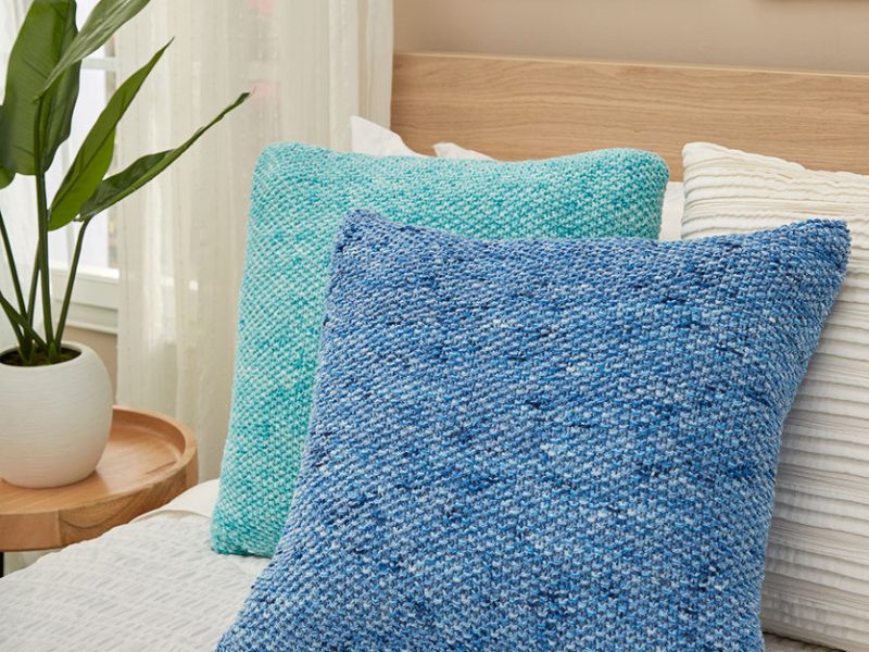 Textured Seed Stitch Pillows Free and Easy Knitting Pattern