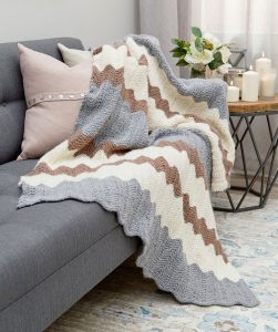 Calming Colors Chevron Throw Free Knitting Pattern Download