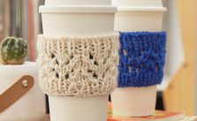 Lacy Knit Cup Cozy Free Pattern