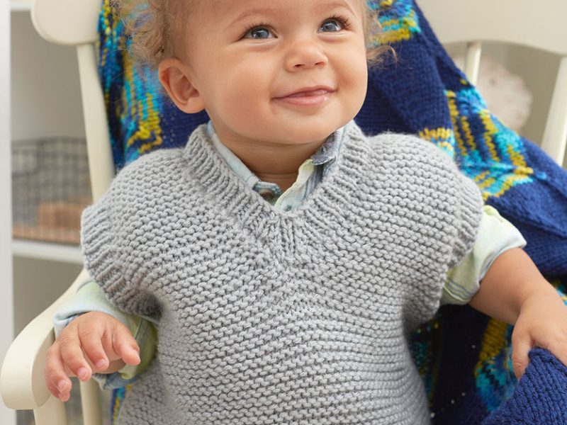 Baby’s Play Vest Free and Easy Knitting Pattern