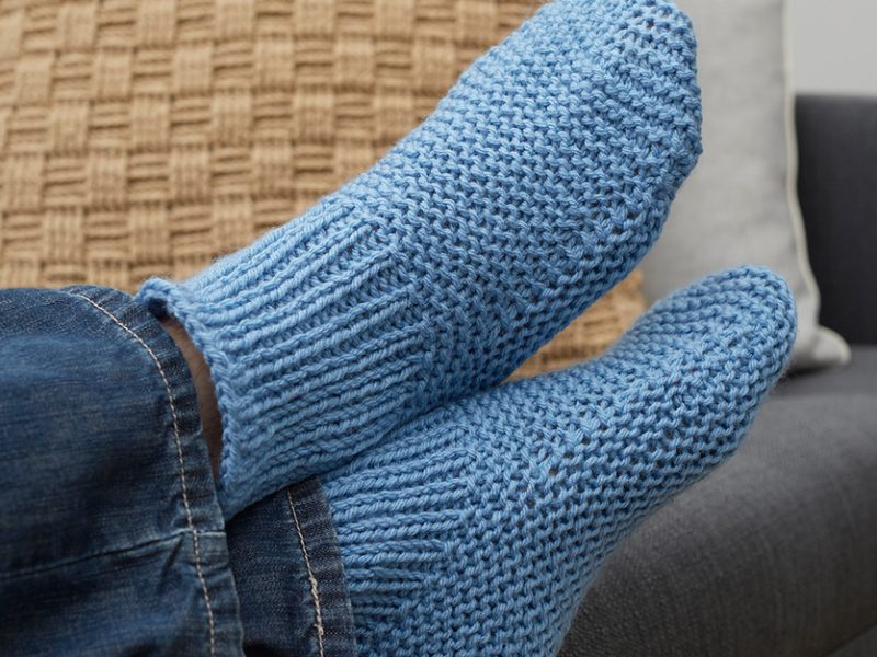 Time-Off Slipper Socks Free Knitting Pattern
