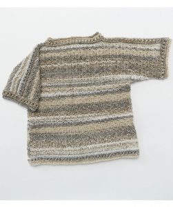 Eyelet Banded Sweater Free Knitting Pattern