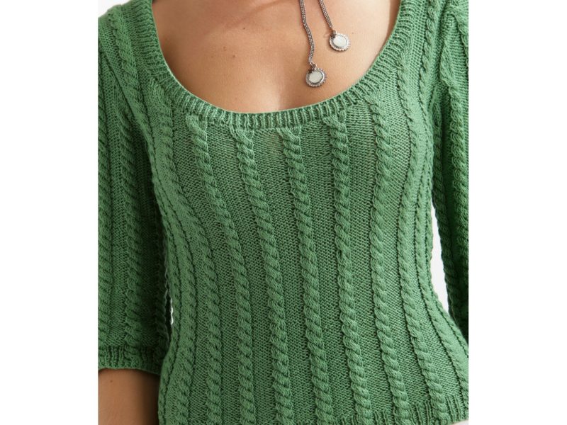 Ambre Cabled Sweater Free Knitting Pattern Download