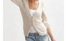Arrow Lace Cardigan Free Knitting Pattern for Women