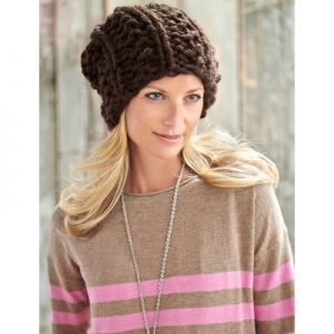 Bernat Big Textures Hat free easy pattern to knit for beginners