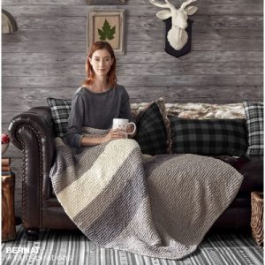 Bernat Hiberknit Knit Blanket Free Pattern