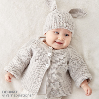 Bernat Knit Baby Jacket Set Free Pattern