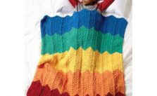 Bernat Rainbow Ripple Blanket Free Knitting Pattern