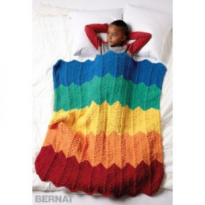 Bernat Rainbow Ripple Blanket Free Knitting Pattern