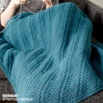 Bernat Reversible Knit Lap Blanket Free Pattern
