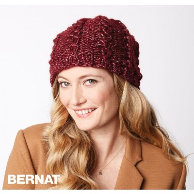 Bernat Shining Swirls Knit Hat Free Knitting Pattern