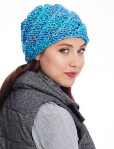 Bernat Slanting Stitch Hat Free Knitting Pattern
