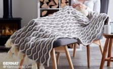 Bernat Trellis & Tassels Knit Afghan Free Pattern