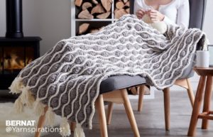 Bernat Trellis & Tassels Knit Afghan Free Pattern
