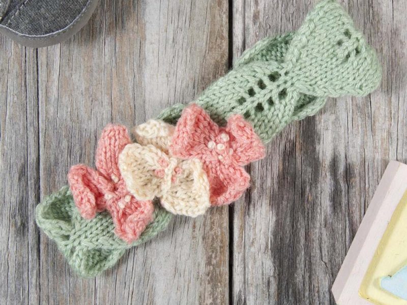 Blushing Blossoms Headband Free Download Knitting Pattern