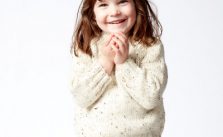 Caron Child’s Knit Crew Neck Pullover Free Knitting Pattern