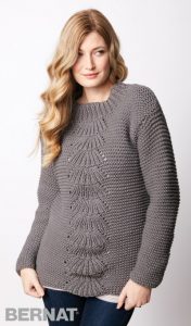Center Fan Knit Pullover Free Knitting Pattern