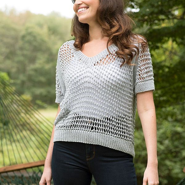 Cibber Ladies Mesh Top Free Knitting Pattern
