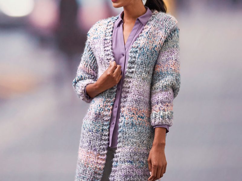 Cozy Long Cardigan Free Knitting Pattern