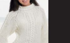 Cream Cable Women’s Sweater Free Knitting Pattern