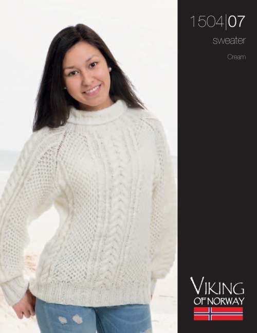 Cream Cable Women's Sweater Free Knitting Pattern