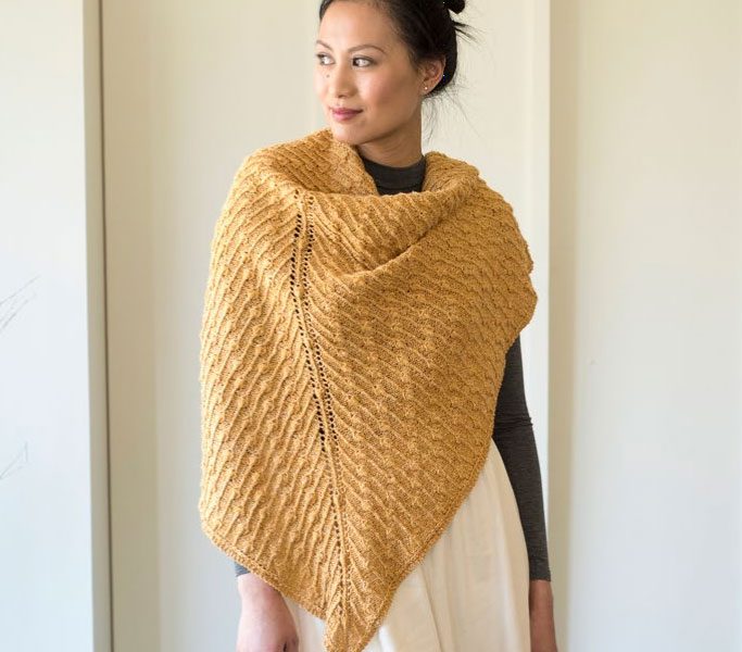Forsythia Bobble Like Cluster Stitch Shawl Free Knitting Pattern