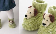 Free knitting pattern: doggie booties for baby