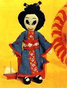 Geisha Girl Doll Free Knitting Pattern